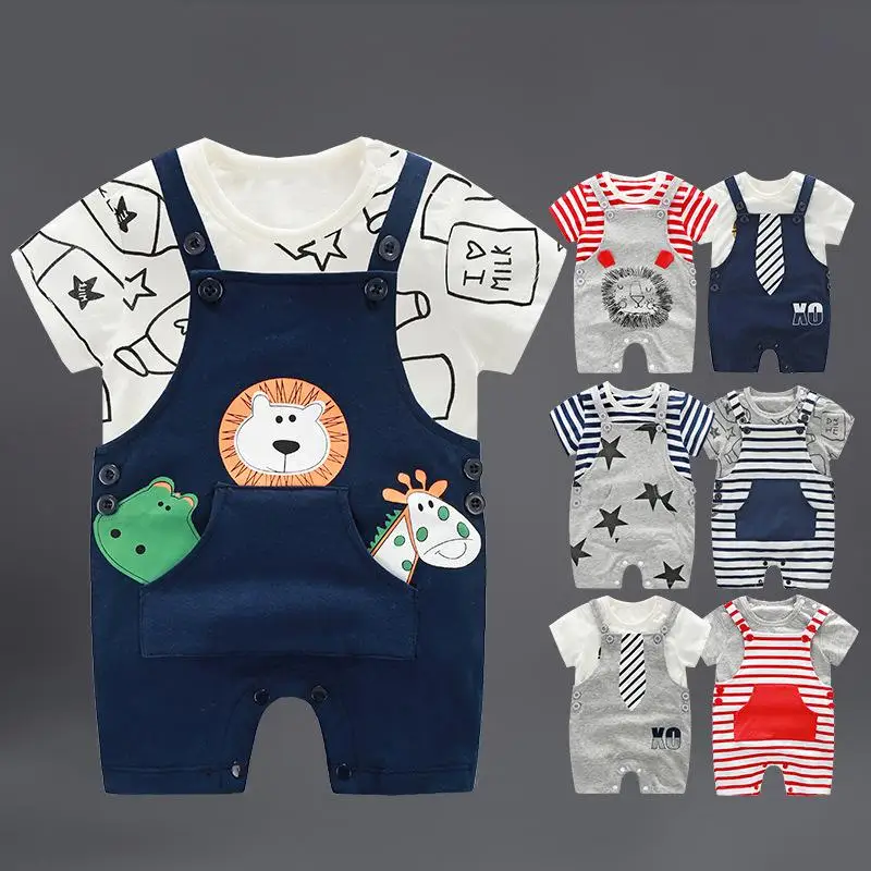 Комплекты одежды из 2 предметов для маленьких мальчиков и девочек летняя одежда для маленьких мальчиков, короткий рукав для новорожденных, одежда для малышей, футболка+ штаны на бретелях для девочек