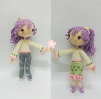

crochet toys amigurumi rattle fashion doll girl model number SQ0019