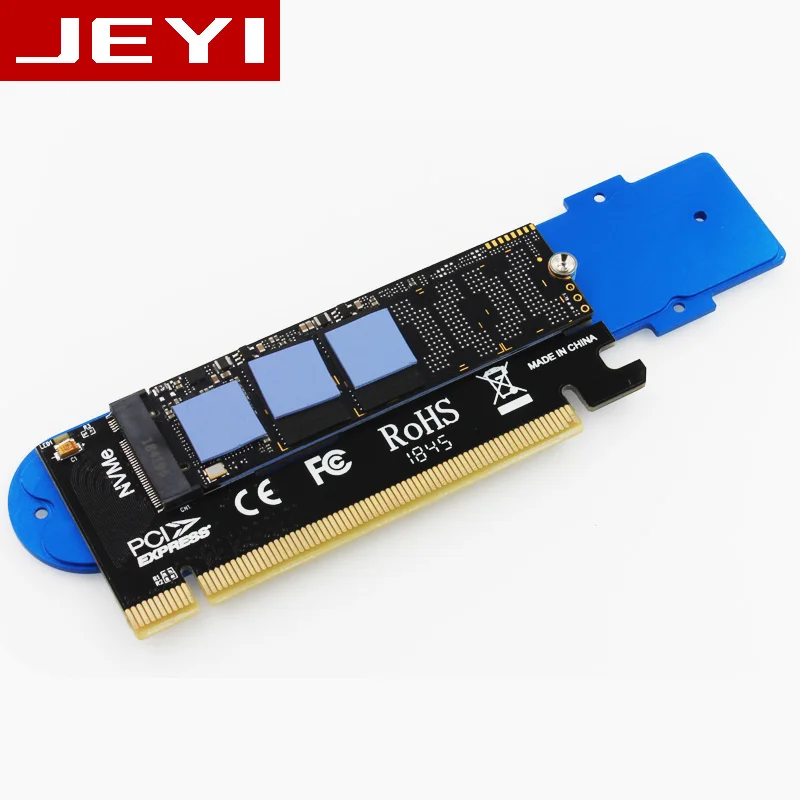 JEYI iSUB PCIE3.0 NVME адаптер x16 PCI E полная скорость M.2 2280 алюминиевый лист