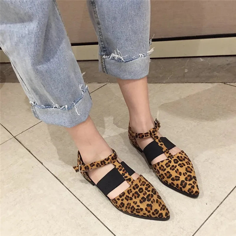 

35-41 Flat Shoes Women Large Size 2019 Spring Women Flats Leopard Shoes