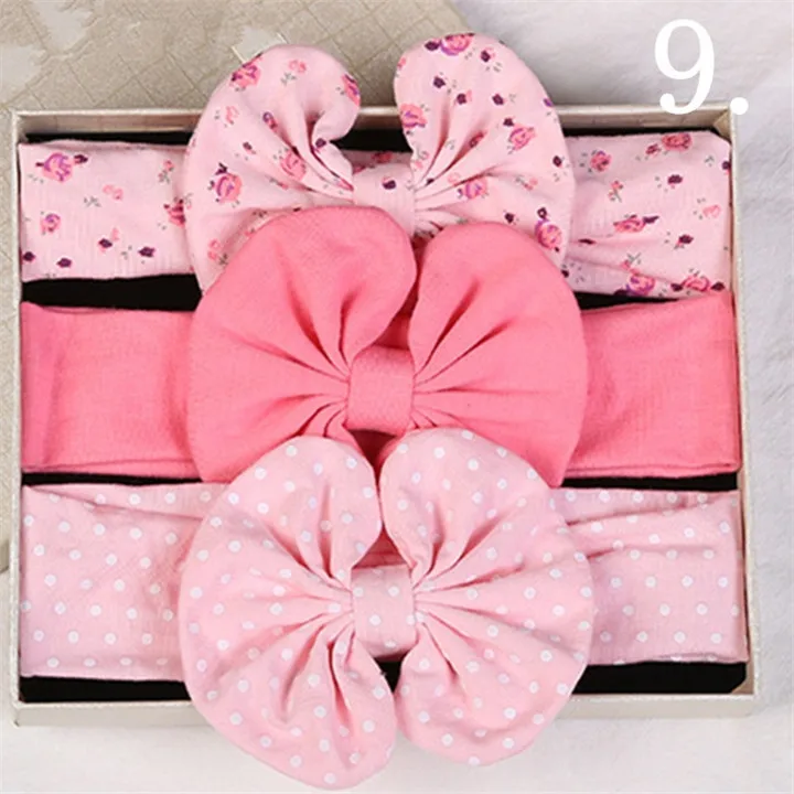 13 Wedding Gifts For Guests Baby Headband Headwear 3pcsSet Gift Box Packed Children Cotton Bowknot Hairband Headwear Party Favors 