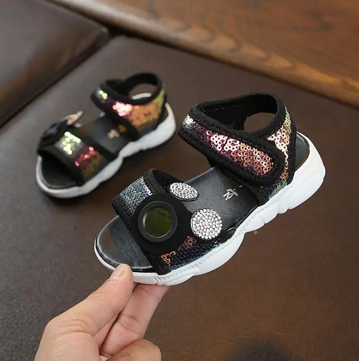  Kids Shoes Toddler Infant Baby Boys Girls Sequins Bling Sports Shoes Kids Sandals Soft Flat Casual Children's Shoes