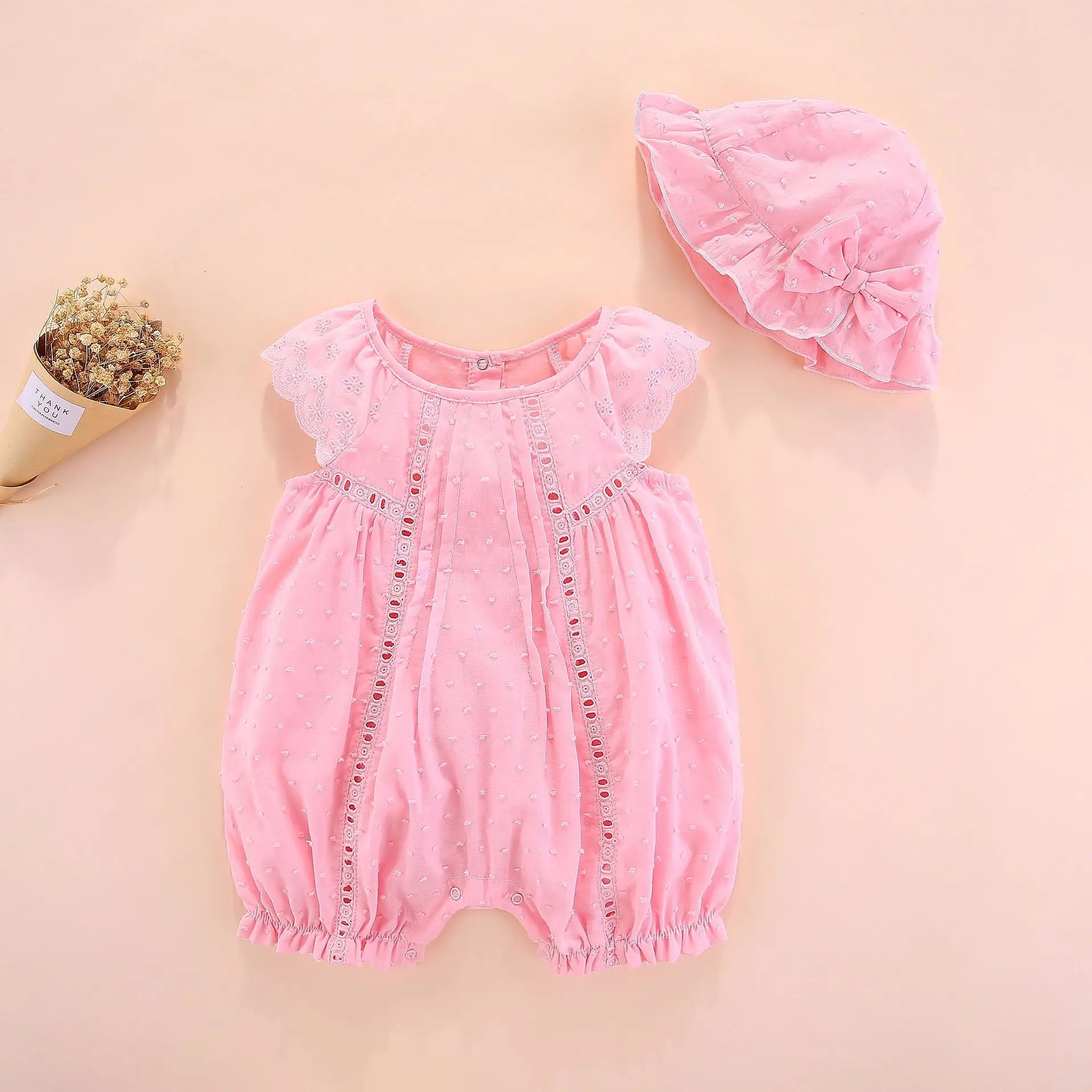 Macacão de Manga Roupas do Bebê Verão Bebê Curta Recém-nascido Menina Algodão Curto Sólido Novo Nascido Presente Conjunto 0 3 6 Meses 6 High Quality Mamãe e Bebê