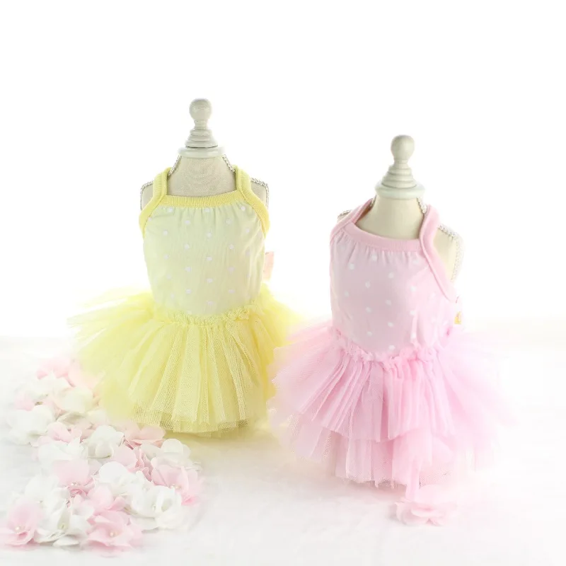 

Dot Lace Pet Dog Clothes Summer Jacket Coat Cat Dress Bleading Dog Tutu Dress Pet Dress Clothing Chihuahua Teddy XS-XL