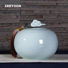 Celadon фарфоровые контейнеры для чая, чайная посуда, уплотнение, хранение, чай Caddy Канистра, керамический орех, конфета контейнер для кофе Bean Jar винтажный домашний декор
