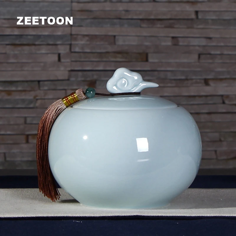 Фарфоровые чайные банки Celadon чайная посуда герметичная банка для хранения | Чайница -32888130686