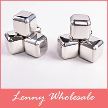 8 шт.+ зажим/lot виски охлаждения вина из нержавеющей стали кубики льда, пиво льда виски камни, охлаждения напитков чиллер Виски камни