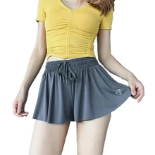 4-цветная женский двойной слой Свободные шорты для йоги с высокой талией для йоги тренажерного зала Фитнес кюлоты из мягкой дышащей ткани гимнастика Спорт Йога юбка Шорты