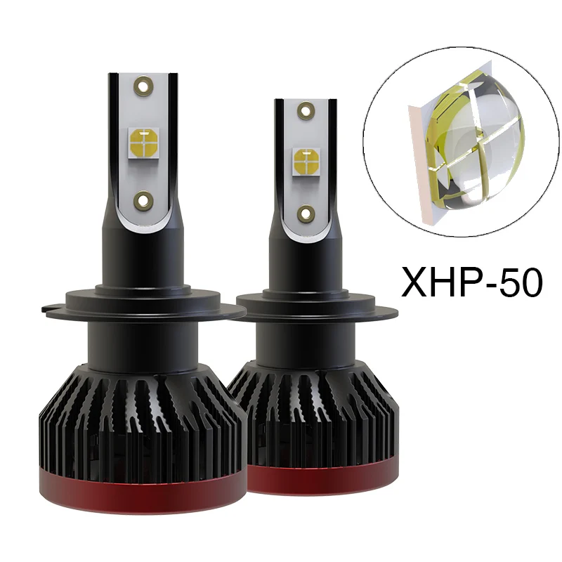 Светодиодный фары лампы XHP50 светодиодный H7 H8 H9 H11 HB3 HB4 XHP70 72 W для 6000 К авто 9005/6 9012