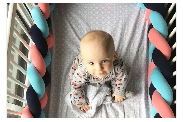 AAG узел дизайн Детские накладка на перила кроватки плюшевые новорожденных ручной ткачество Веревка Узел бортики в детскую кровать Защита