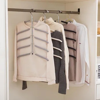 

Multilayer Fish Bone Shape Stainless Steel Clothing Storage Racks Clothes Hanger Storage Holder Wardrobe Laundry Drying Rack 9