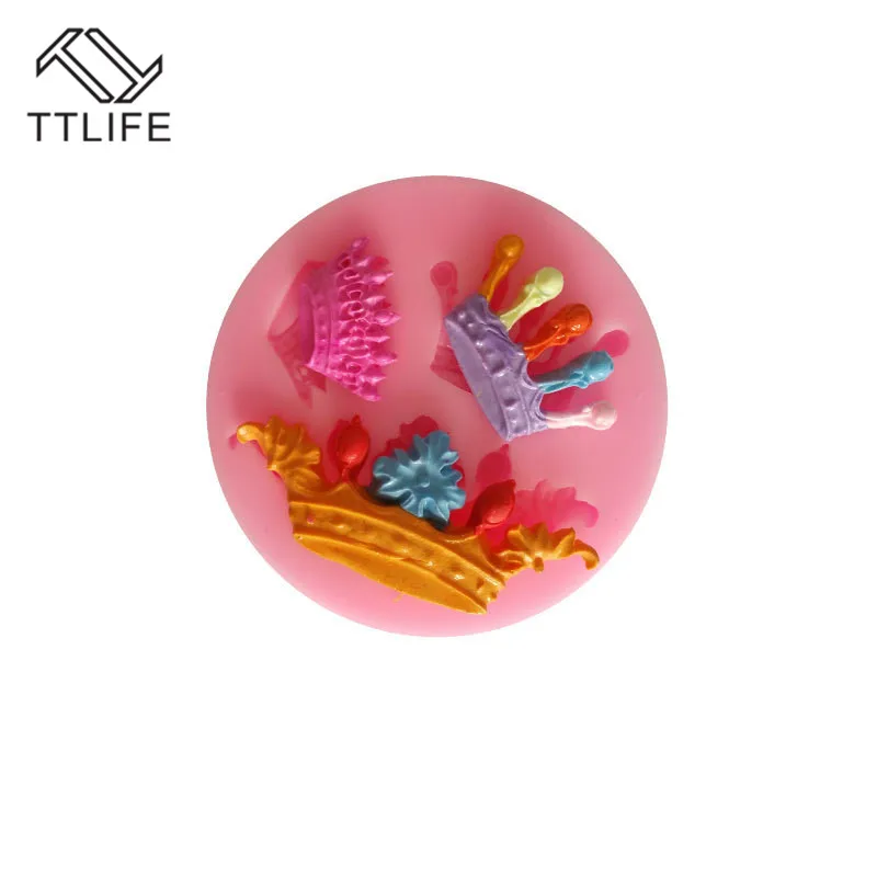 

TTLIFE 3 Holes Crown Shape Silicone Mold Chocolate Pastry Cupcake Kitchen Baking Mould Fondant Cake Confeitaria Decorating Tools