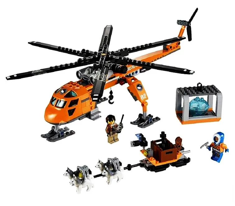 

10439 273pcs City Arctic Helicrane Helicopter Husky Building Block Model Sets Toys For Children Compatible With Legos