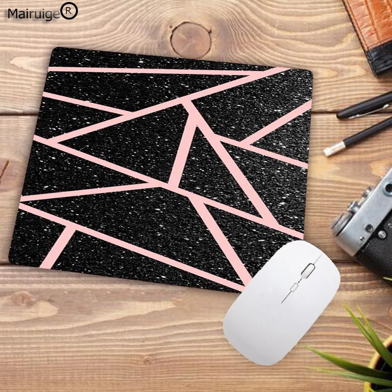 Mairuige современный черный белый мрамор розовое золото цвет блок полосы шаблон индивидуальный игровой коврик для мыши для ноутбука DIY окрашенный коврик для мыши - Цвет: 25X29CM
