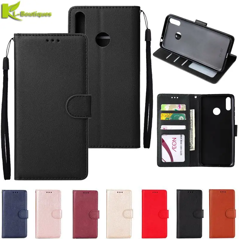 

Huawei Honor 8C Leather Case on for Coque Huawei Honor 8C Case Cover Classic Style Solid Color Flip Wallet Phone Cases Women Men