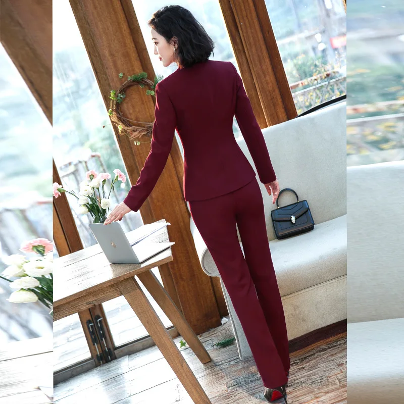 Женский формальный элегантный Блейзер и брюки костюмы для офиса дамы 2 шт деловой костюм наборы Бизнес Брюки Костюмы для женщин