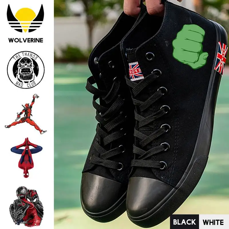 

Movie Hero Marvel Venom/Spider-Man/Thanos/Deadpool High Heel Breathable Canvas Uppers Sneakers Teen Customized Shoe A193291