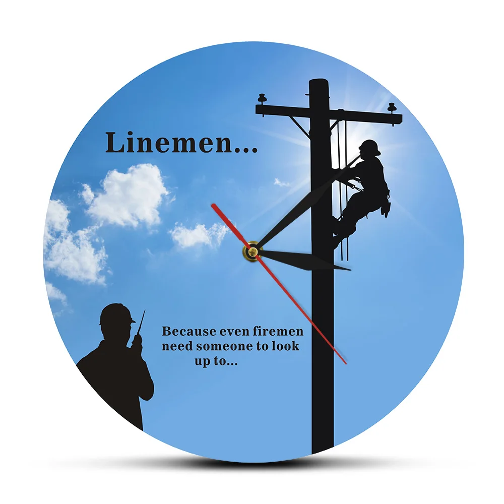 Lineman под большим синим небом современные настенные часы электрик настенное