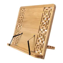 Бамбуковый полый/блестящий боковой Регулируемый держатель для чтения книг лоток бумажные страницы зажимы складной планшет Cookbook Портативный прочный книжный стенд