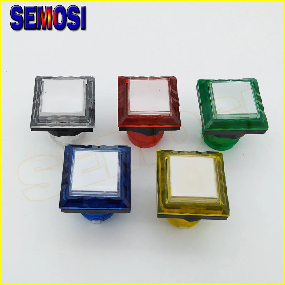 

32mm Square 12V LED Illuminated Arcade Push Button with Microswitch + LED + Holder
