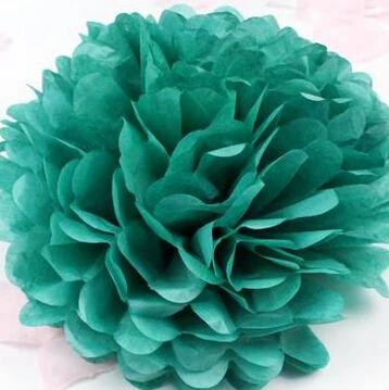 1 шт. 8 дюймов(20 см) помпон тканевая бумага помпон цветок целующиеся шары украшение для дома праздничные Вечерние Декорации Свадебные сувениры мяч - Цвет: Зеленый