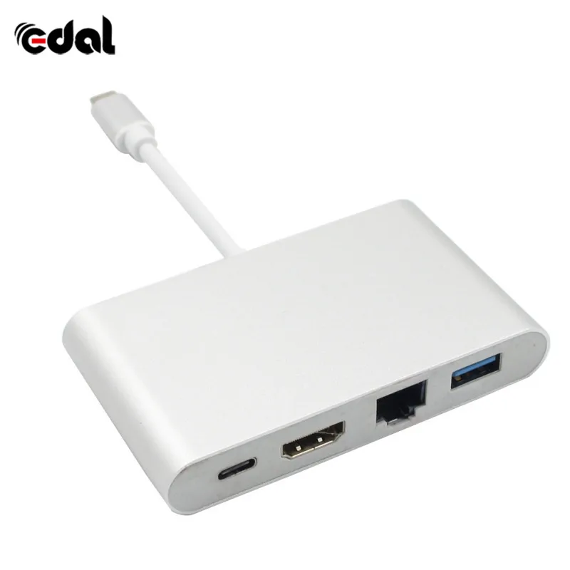 

USB C to HDMI 4K+Gigabit Ethernet (RJ45 Port)+USB 3.0 USB 3.1 Type C Adapter USB-C Splitter