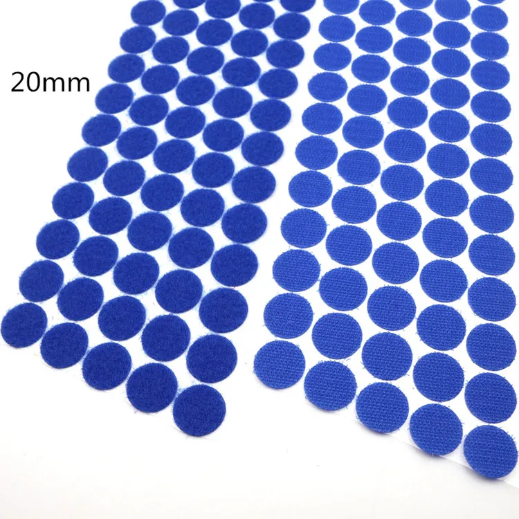 100 пар цветные 10 мм-25 мм клейкие крепежные ленты точки липкая задняя липучка Волшебная наклейка двухсторонняя круглая самоклеящаяся - Цвет: 20mm blue