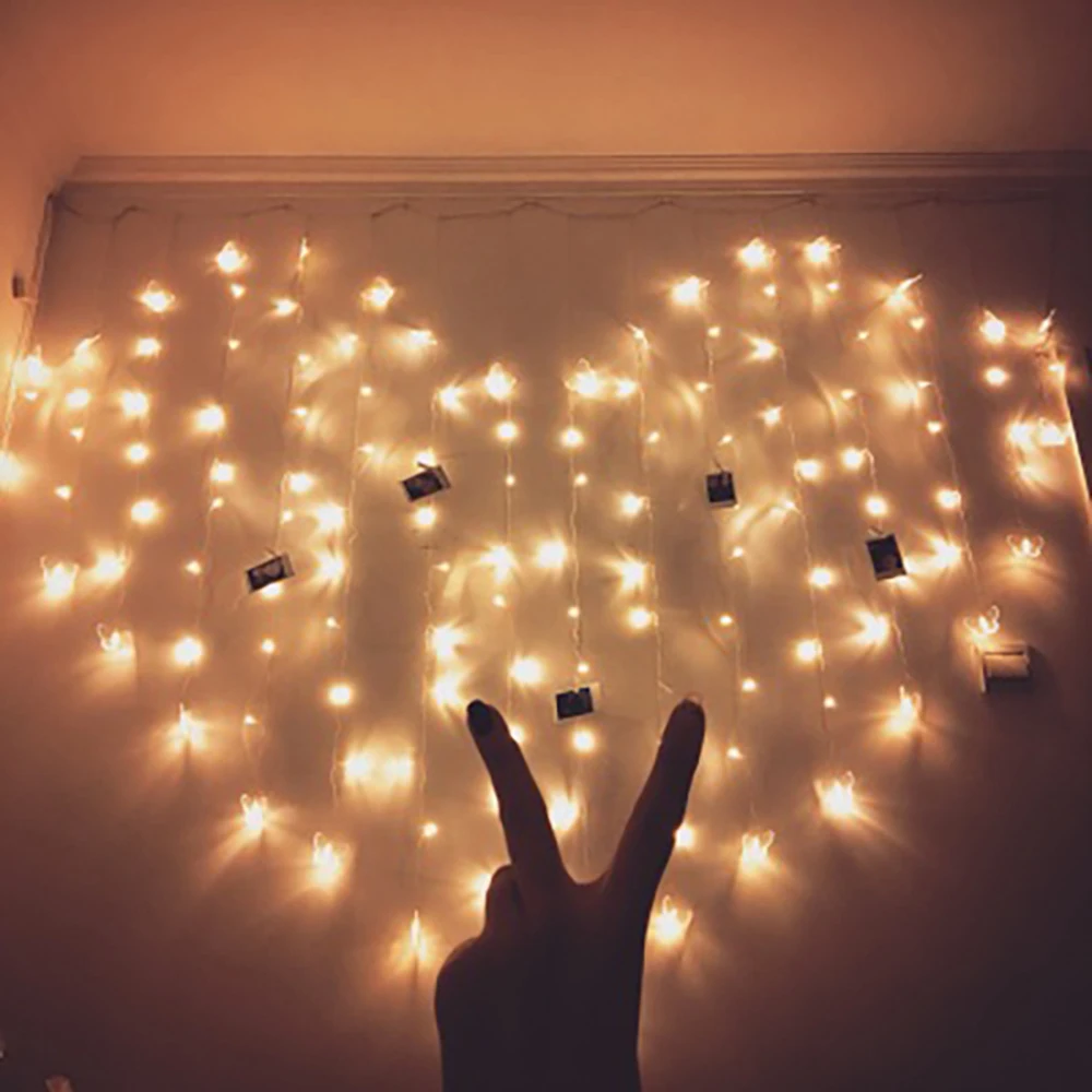 

2M*1.5M 220V EU Plug LED Love Curtain Light LOVE Shape Christmas Garland Fairy String Light Valentine's Day Decoration
