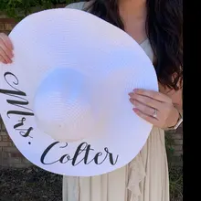 Персонализировать Пляж Свадьба невесты себе floppy Mrs блесток солнца Шапки медовый месяц девичник подарки на вечеринку