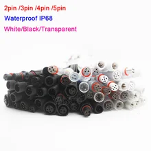 Wholesale 5~50 pairs 2pin 3pin 4pin 5pin Waterproof IP68 Cable Male to Femaleled Connector for LED Strips Light