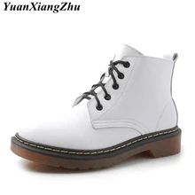 

Genuine Leather Boots Women Doc Martins Booties Plus Size Shoes Women Ankle Boots Winter Dr Martins Boots Fashion Botas Mujer