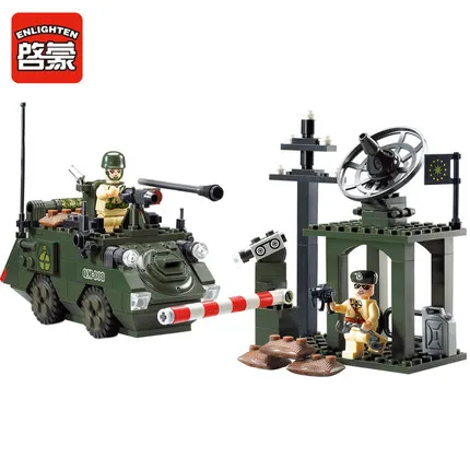 

Enlighten 808 187pcs hot sales 3D building block sets eductional brick blocks children toys Outpost Combat Zones