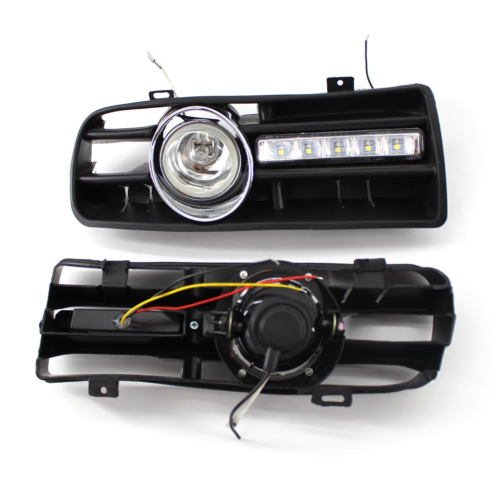 Подходит для VW Golf MK4 1998 2004 2 шт. H3 противотуманные огни решетки с светодиодный DRL