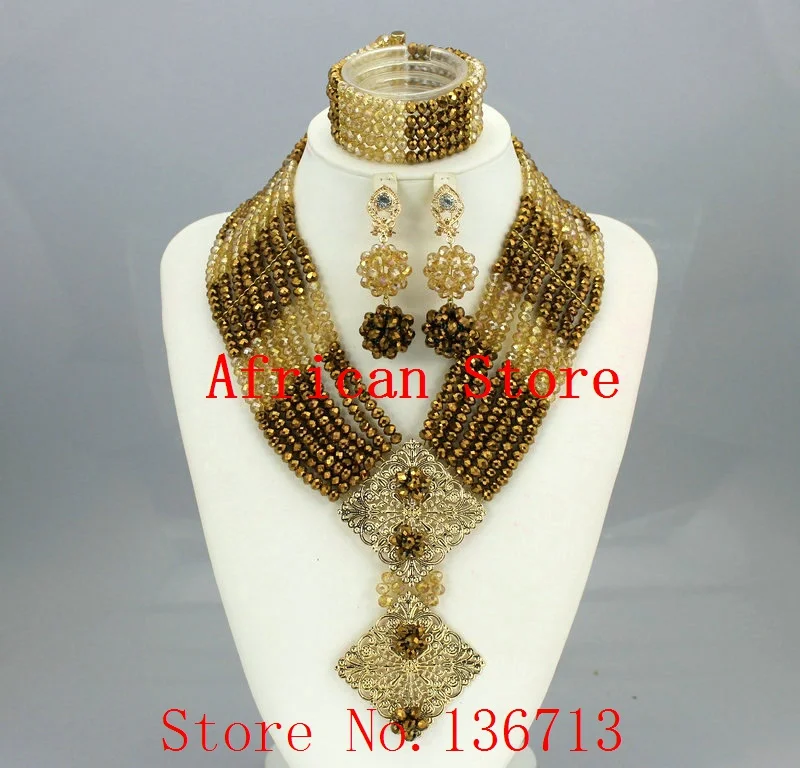 

Amazing African Beads Jewelry Set Crystal Beads Necklace Set Nigerian Wedding African Jewelry Set Crystal Jewelry Set L222