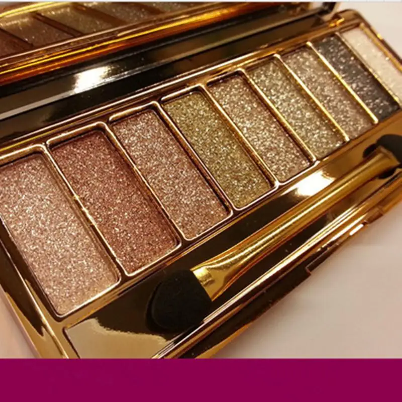 

Diamond Eyeshadow Professional 9 Colors Shiny Eyeshadow Palette Kit Set Eye Shadow Brush Beauty Makeup Set