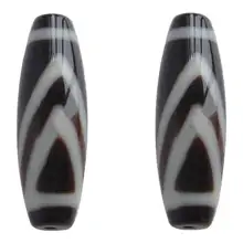 Амулет один глаз шаблон ААА класса агат натуральный Тибетский дзи бусины овальный 13x38mm отверстие: Приблизительно 2mm