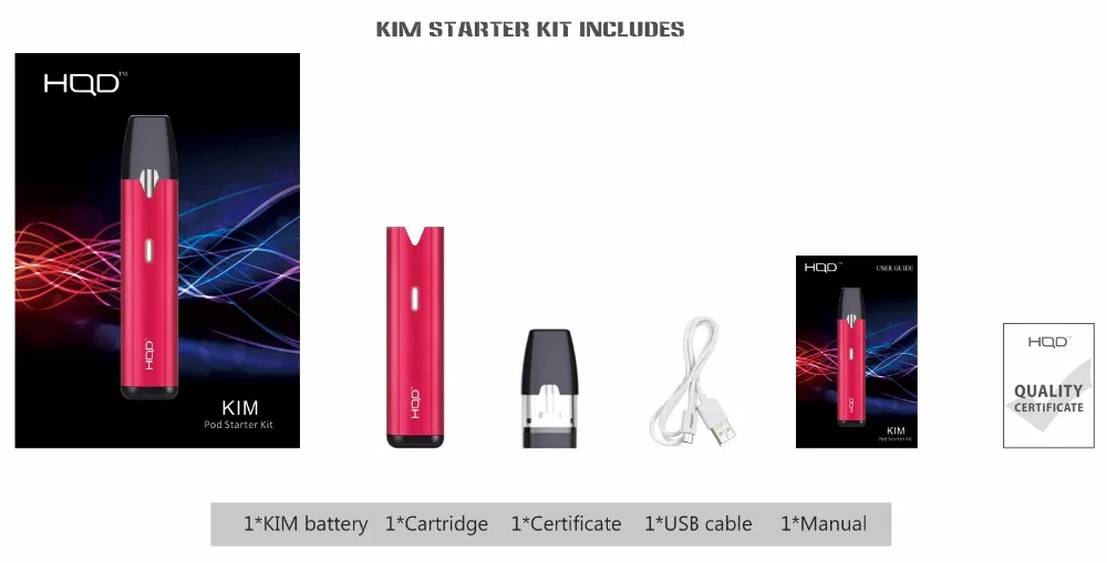 Original HQD Kim Kit All-in-one Pod System Starter Kit 12W 2ml Pod Cartridge 300mah Battery Electronic Cigarette Vape Pen 01 (5)