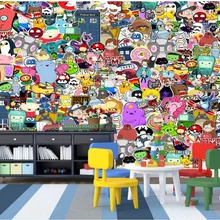 Пользовательские фото обои 3d настенные фрески обои мультфильм животных граффити стены Детская комната фон обои домашний декор