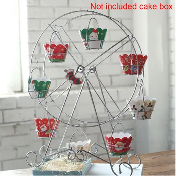 

Creative Rotatable Ferris Wheel Pastry Cupcake Holder 8 Cups Supplies Cake Stand Kitchen Home Use For Children
