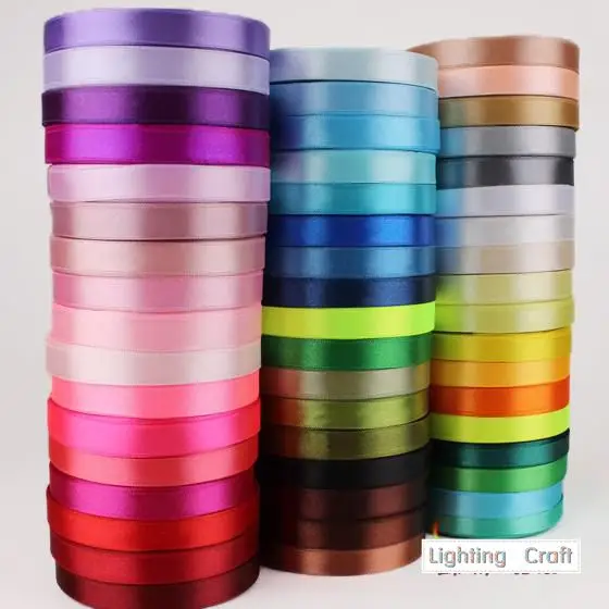 1/2" (12mm) single face Satin Ribbon 250yds (25yds x 10pcs) for webbing celebration decoration and craft diy