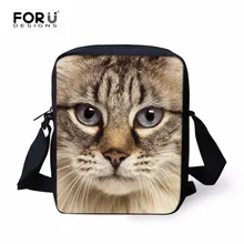 FORUDESIGNS Mignon Cat Messenger Sacs pour Femmes Kawaii Zoo Impression Enfants Bandoulière Sacs Enfants Mini Épaule Sac Bimba Sacs