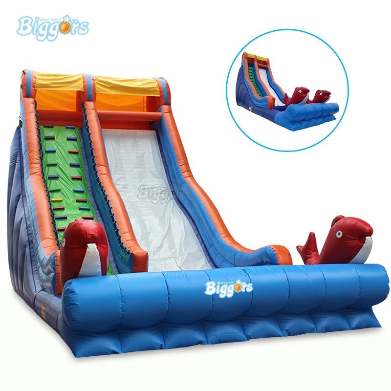 

Inflatable giant slide inflatable fish slide inflatable outdoor bouncing slide dry slide with blowers