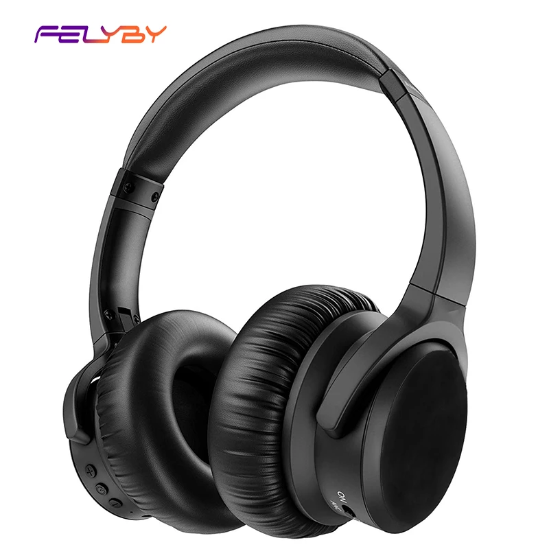

FELYBY Active Noise Cancelling Headphone Built-in Mic Over Ear Wireless Bluetooth Headphone Foldable Hi-Fi Stereo Headset