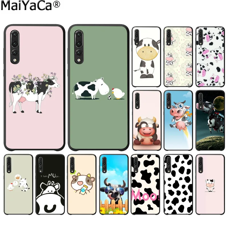 MaiYaCa милый мультяшный черный и белый Коровья чехол для телефона Huawei P20 pro lite mate9 10 20