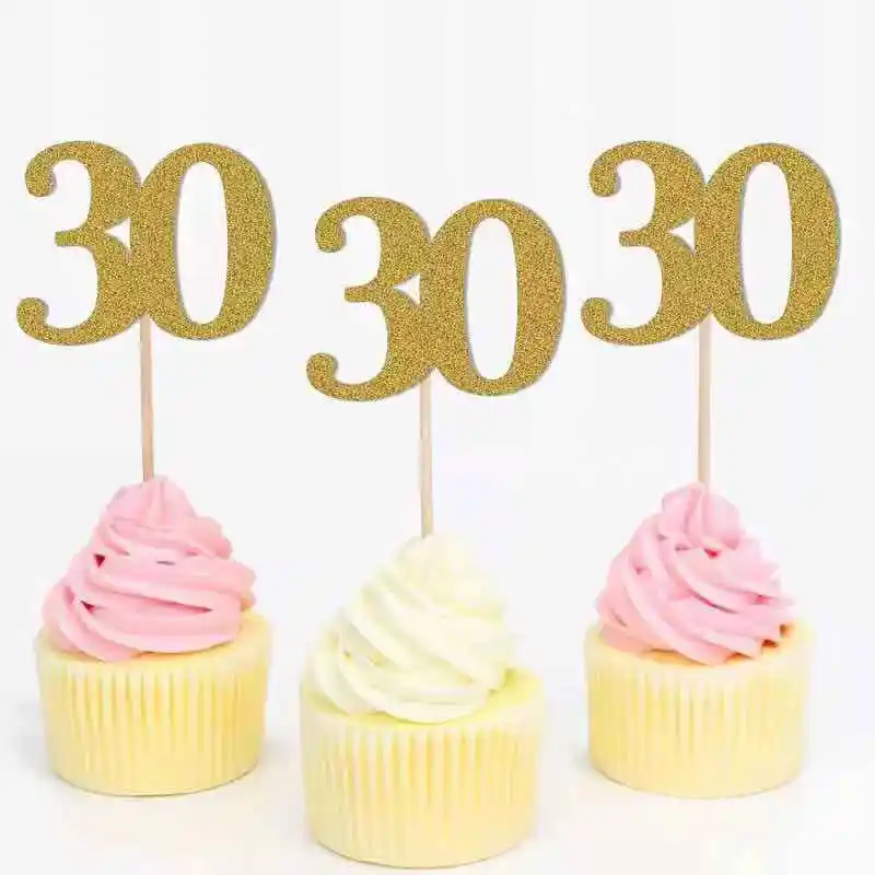 

5pcs 10 20 30 50 60 80 100 Digital Cake Topper For Birthday Anniversary Party Cake For Decorating Elderly Children Adult Party
