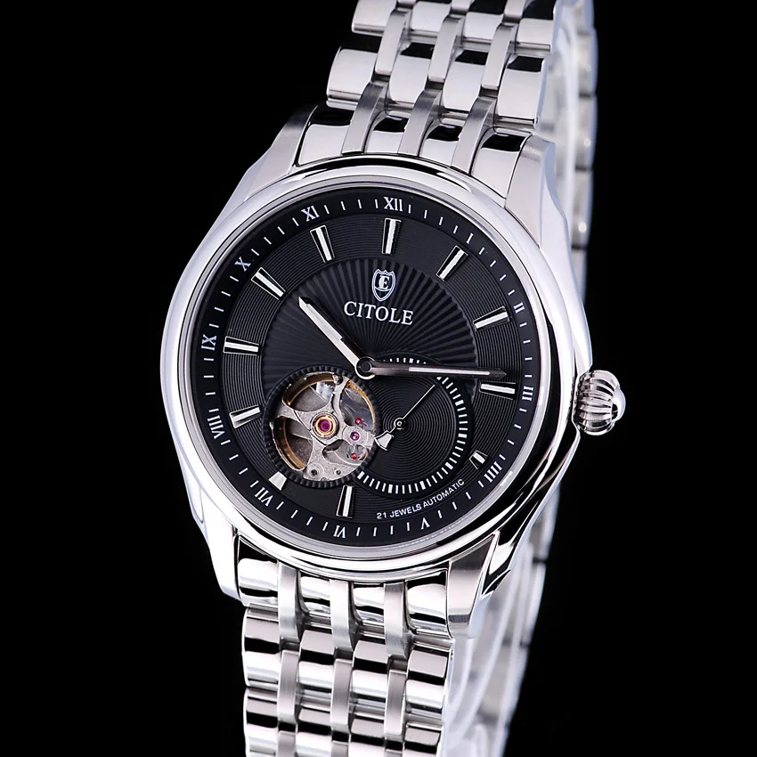 Watch citole stainless steel cutout tourbillon fully automatic