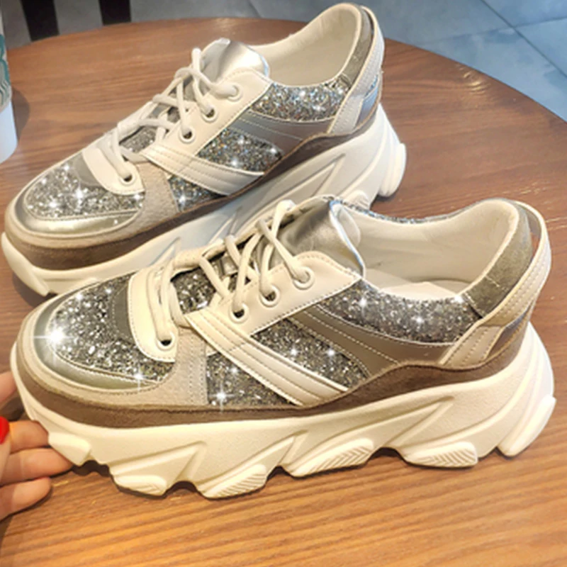 

Fashion Chunky Sneakers Women Trainers Dad Platform Shoes Woman Sneakers 2019 New Casual Shoes Wedges basket Zapatillas Mujer