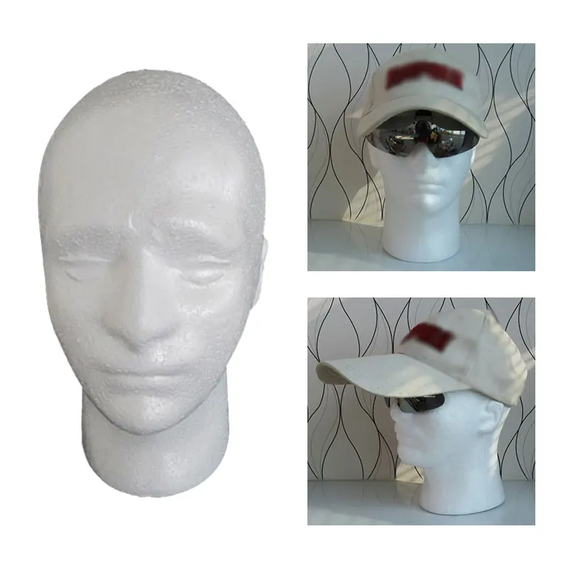 Male Styrofoam Foam Mannequin Manikin Head Model Hat Glasses Display