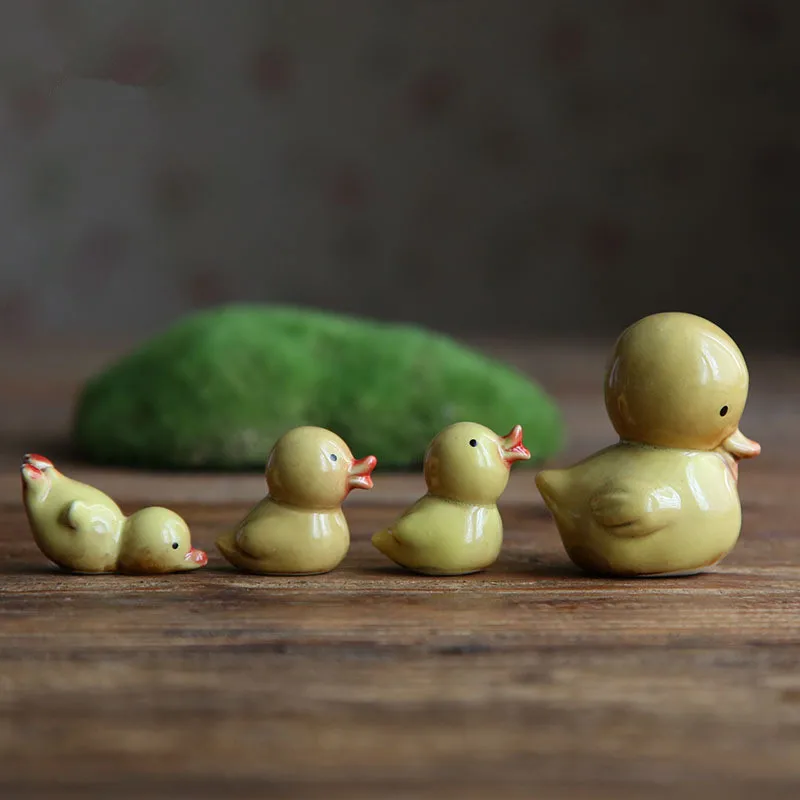 

4 Pieces/lots High-temperature Ceramic Arts Duck And Crafts Decorative Table Ornaments Wedding Home Decorations
