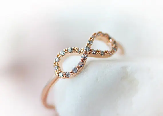 Wholesale Handmade an infinite loop crystal love rose gold silver jewelry Creative gift ideas infinity rings for women | Украшения и